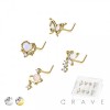 8PCS OF ASSORTED CZ DANGLE 316L SURGICAL STEEL L-SHAPE NOSE STUD BOX